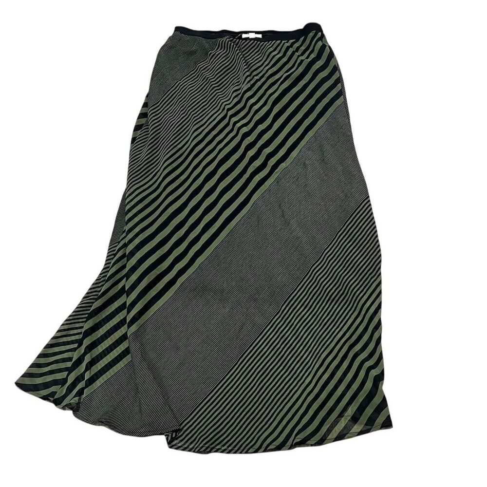 Pleione Women's Striped Maxi Skirt Black Size L Long